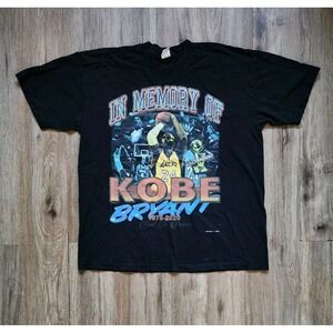 McDowell's Kobe Bryant RIP Lakers Tee T-SHIRT Black Size Large Black Mamba